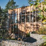Maison écologique en bois et verre en Haute Loire - 42 Extérieur bambous et pins